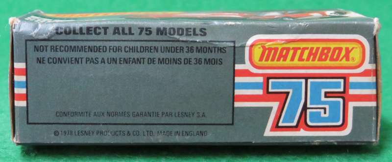 **Matchbox No.62**1978 - Original Box Only for Chevrolet Corvette**Made in England**Selling Box Only