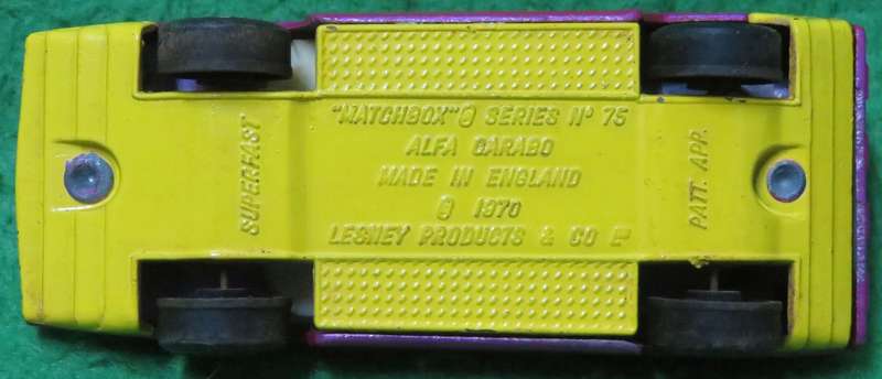 Matchbox Lesney**No. 75**Alfa Carabo**Made in England**1970**