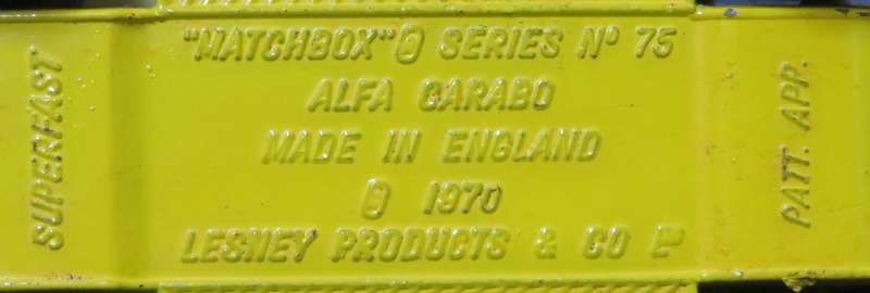 **Matchbox Lesney No.75**Alfa Carabo**1970**Vintage**Excellent condition**
