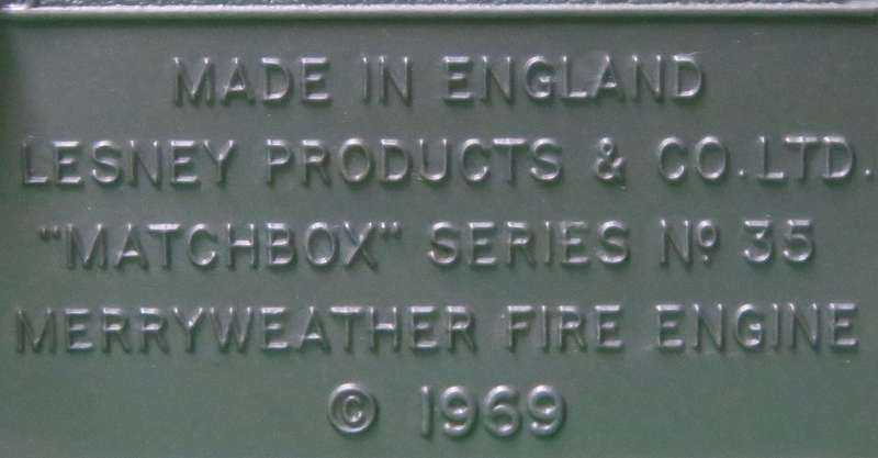 **Matchbox Lesney No.35**Merryweather Marquis Fire Engine**1969**Vintage**Excellent condition**