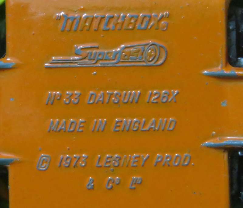 **Matchbox Lesney No.33**Datsun 126X**1973**Vintage**Great overall Condition**