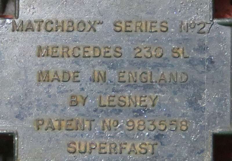 **Matchbox Lesney No.27**Mercedes 230 SL**1970**Vintage**Opening doors**