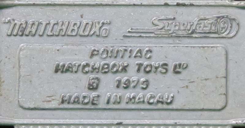 **Matchbox Superfast**Pontiac**1979**Vintage**Matchbox Toys**Macau**