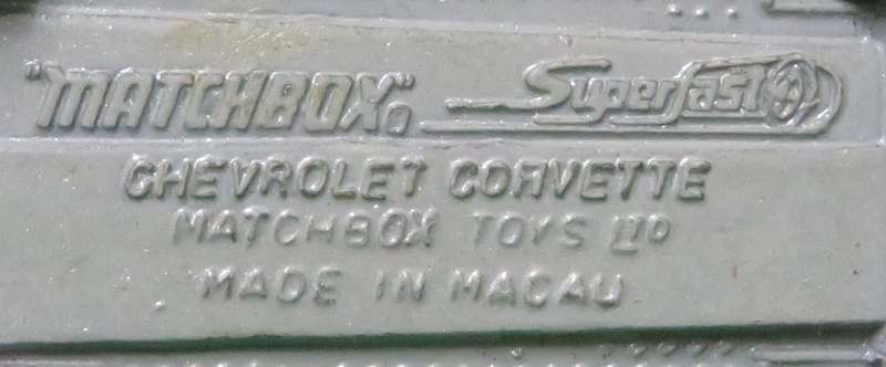 **Matchbox Superfast**Chev Corvette**1979**Vintage**Matchbox Toys**Macau**