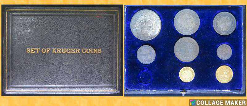 **Kruger Coin Set - 1892**With 3 x Double Shaft Coins**Beautiful set**Boxed**VHTF**No 3 Pence coin**