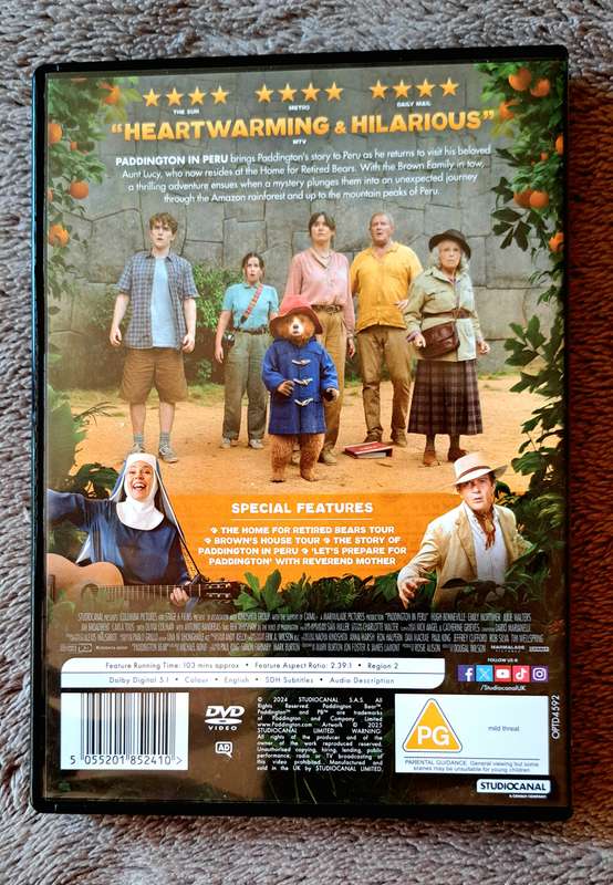 PADDINGTON in PERU dvd