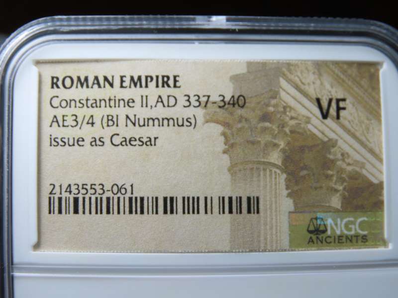 Constantine II, 337 - 340 AD, NGC VF, Ancient Rome, Roman Coin