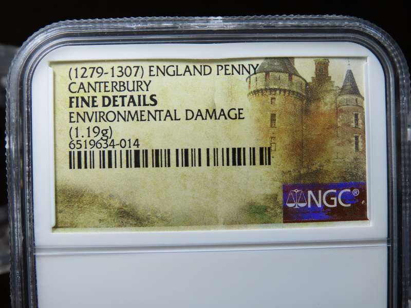 1279 - 1307 England, Edward I Silver Penny, NGC F, Canterbury hammered Coin