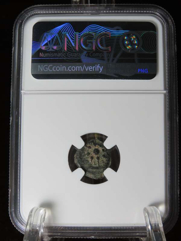 Ancient Judaea Prutah Coin, 103 - 76 BC, NGC F Hasmonian Kings, Widow's Mite Coins of the Bible