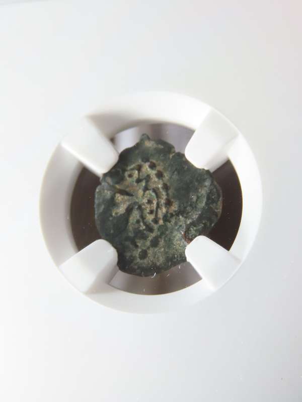 Ancient Judaea Prutah Coin, 103 - 76 BC, NGC F Hasmonian Kings, Widow's Mite Coins of the Bible
