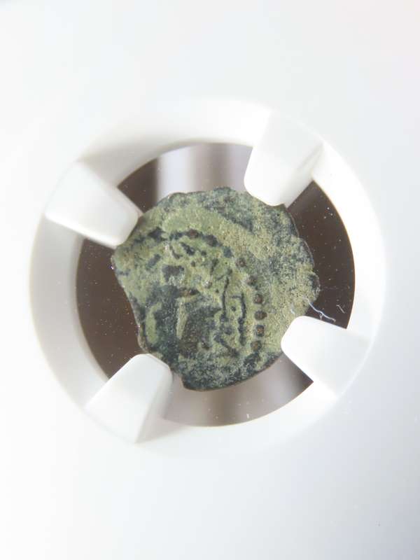 Ancient Judaea Prutah Coin, 103 - 76 BC, NGC F Hasmonian Kings, Widow's Mite Coins of the Bible