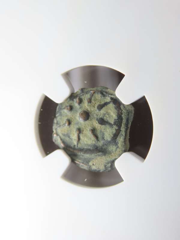 Ancient Judaea Prutah Coin, 103 - 76 BC, NGC F Hasmonian Kings, Widow's Mite Coins of the Bible