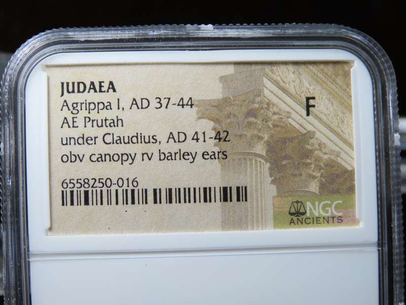 Ancient Judaea Prutah Coin, 37 - 44 AD, Governor Agrippa I Under Claudius, Coins of the Bible