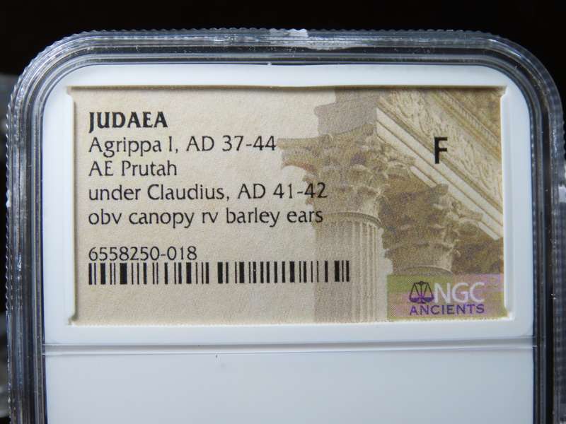 Ancient Judaea Prutah Coin, 37 - 44 AD, Governor Agrippa I Under Claudius, Coins of the Bible