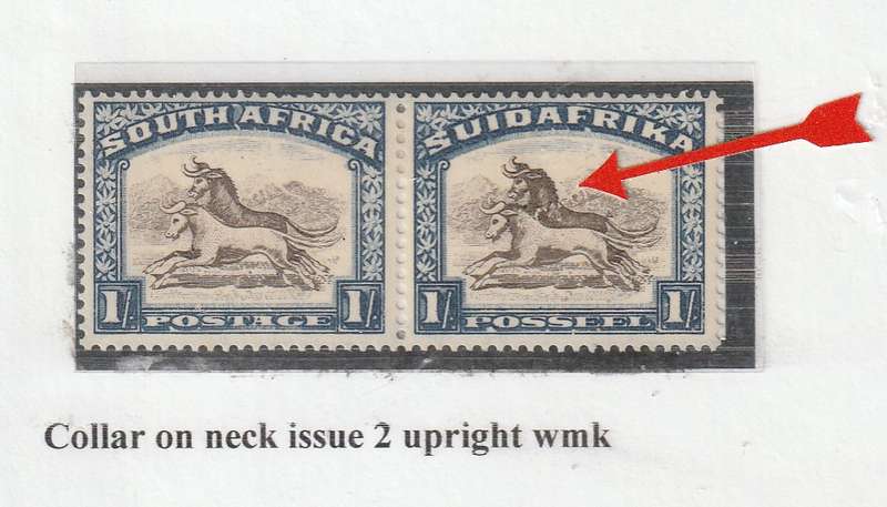 1930-45 Union of South Africa  PRETORIA ROTO  1/- WITH DART IN BACK VARIETY MNH