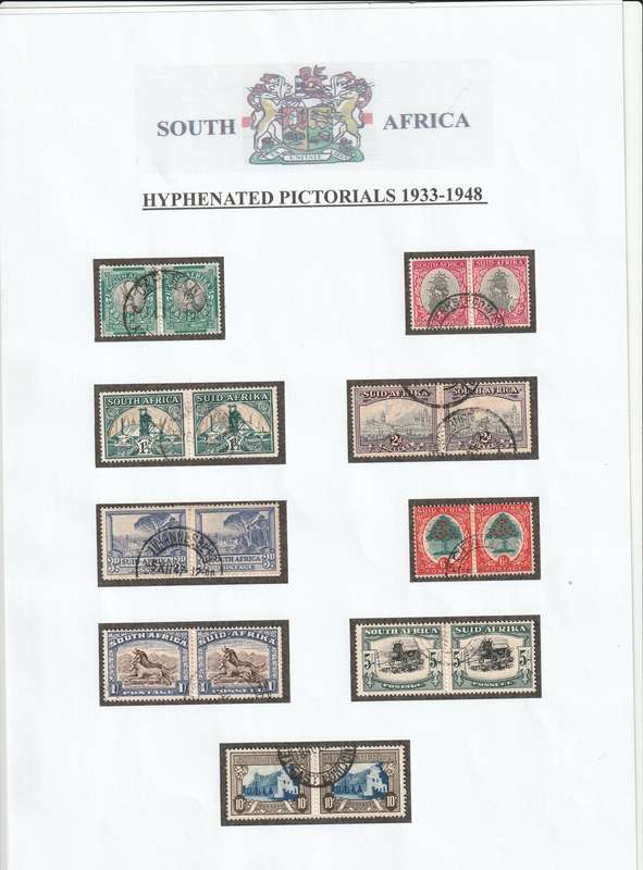 UNION OF SOUTH AFRICA  1933-1948 hyphenated pictorials ca val 2015 29k