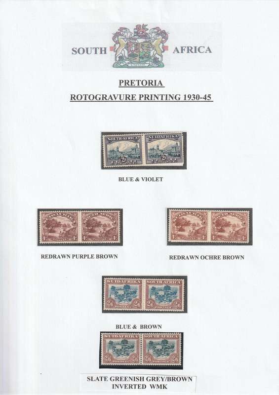UNION OF SOUTH AFRICA  1930-1945 PRETORIA ROTO PRINTING 2015 CAT VAL 29200