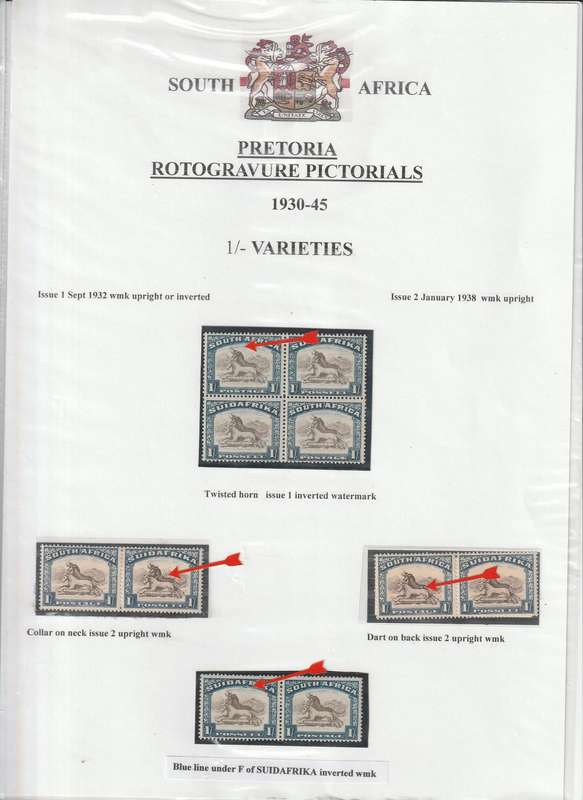 UNION OF SOUTH AFRICA  1930-1945 PRETORIA ROTO PRINTING 2015 CAT VAL 29200