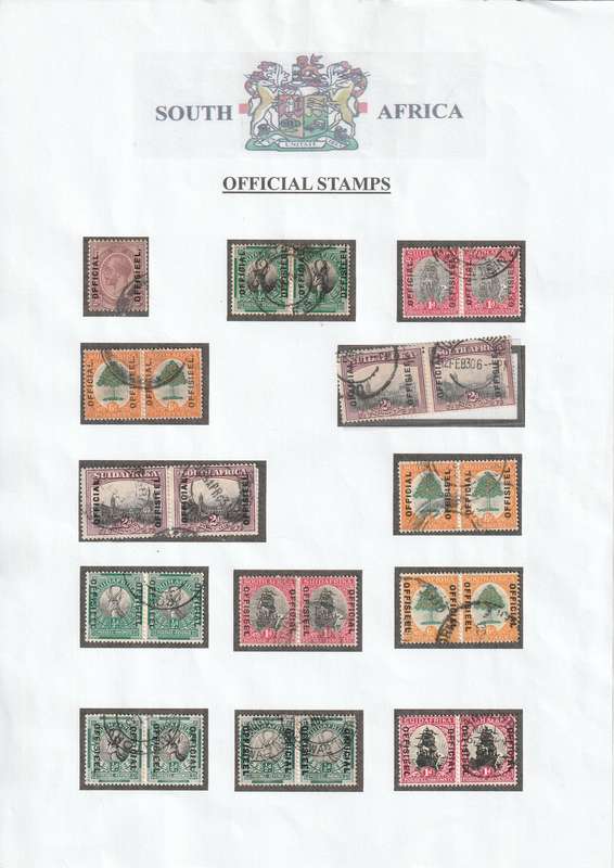 UNION OF SOUTH AFRICA  1920-1930 OFFICIALS MINT AND USED