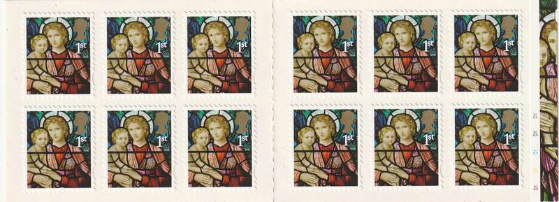great britain christmas stamp booklet 2009 (12 stamps)