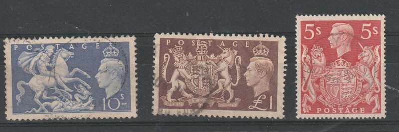 great britain GEORGEN VI  HIGH VALUES USED