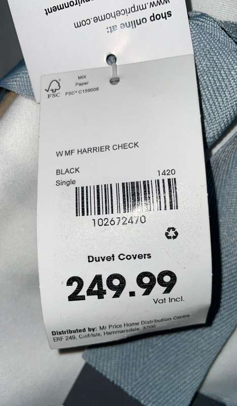 Mr Price Home Soft Touch Duvet Cover Single