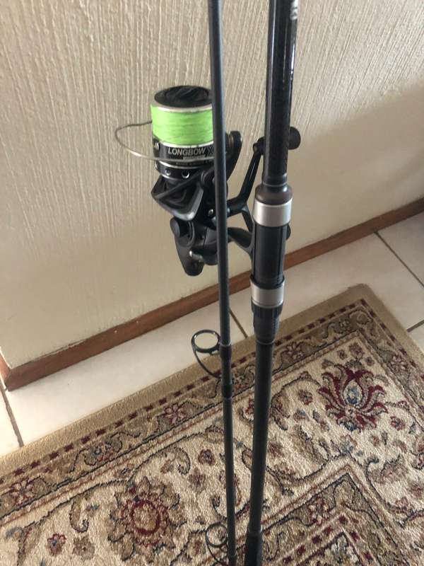 Okuma longbow reel +10 ft carbon Ibird rod +350m braid+ Sleeve +Spare reel spool