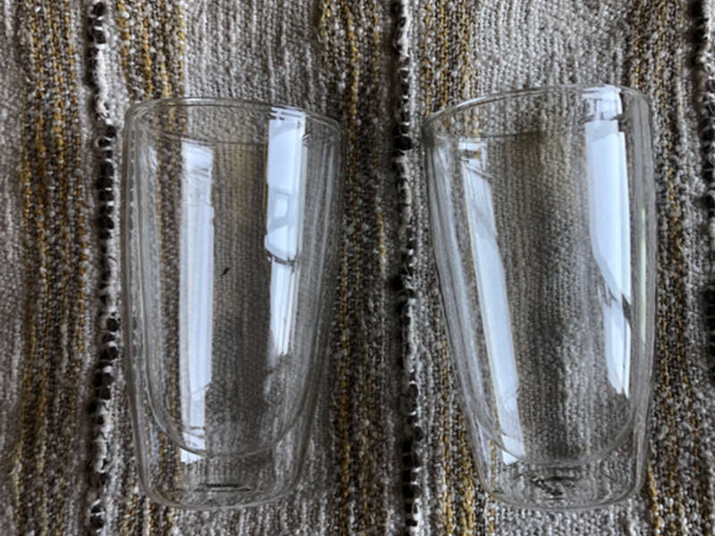 Saeco Gift pack, two Macchiato Glass mugs + 2 stainless-steel spoons