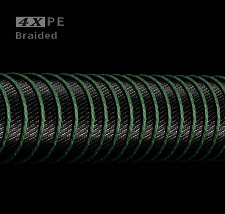 Fishing braid 4 strand Earth green 10lb 300m Dia 0,10mm
