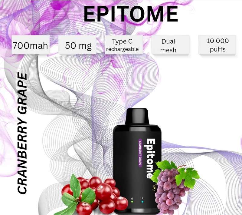 Punkapes Epitome 10,000 Puff Dual Mesh Cranberry Grape 50 MG