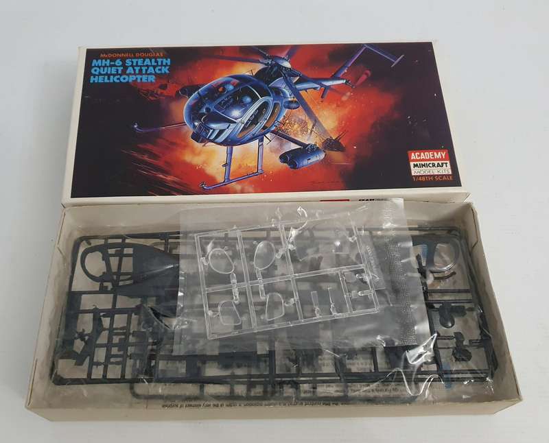 McDonnell Douglas MH-6 Stealth Quiet Attack Helicopter Academy Minicraft Model Kit 1:48th