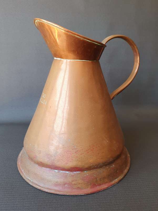 Vintage Large Copper Original De Klerk Two Gallon Jug