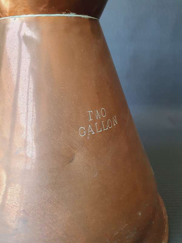 Vintage Large Copper Original De Klerk Two Gallon Jug