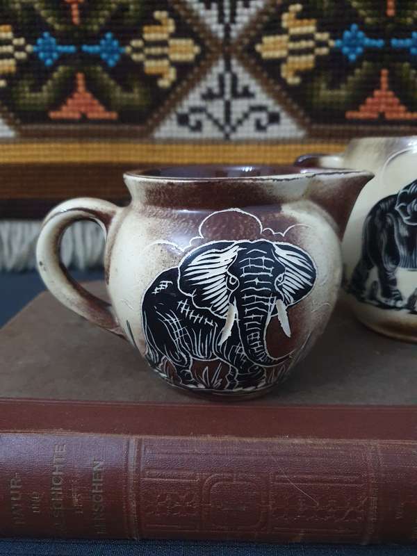 Vintage Cresent Ware Krugers Park Hand Painted Jug & Beer Mug  Made in SA