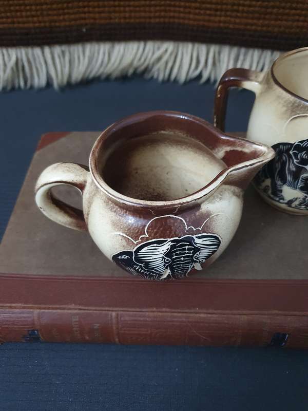 Vintage Cresent Ware Krugers Park Hand Painted Jug & Beer Mug  Made in SA