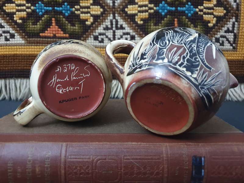 Vintage Cresent Ware Krugers Park Hand Painted Jug & Beer Mug  Made in SA