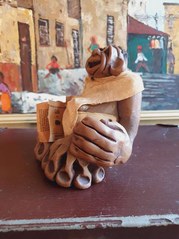 Kallaharees Hand Made Pottery Tribal Gatherer Statue