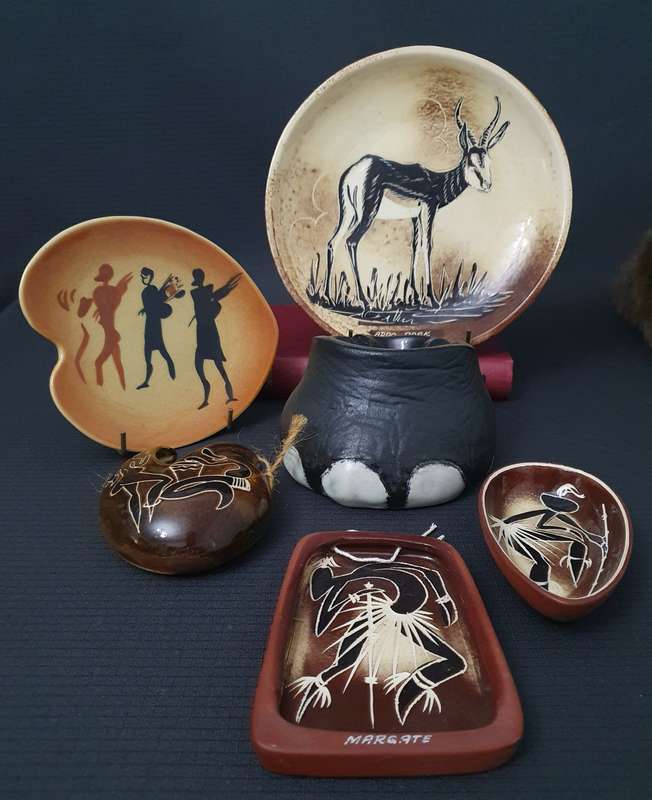 Vintage Kalahari Cresent & Drostdy Ware African Styled Pottery
