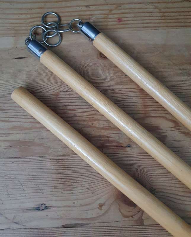 Wooden & Metal Long Nunchucks