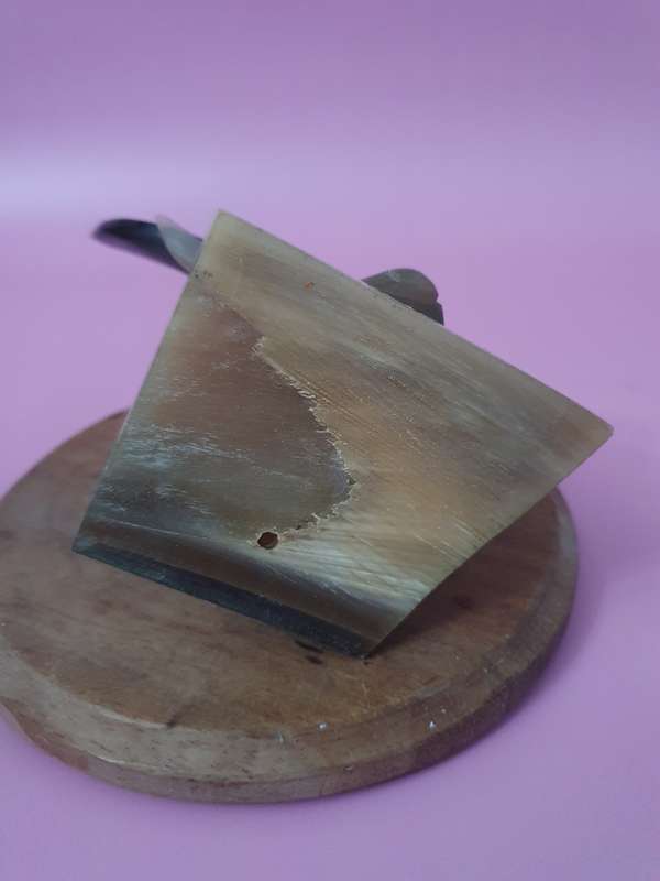 Vintage Philippines Bone Carved Buffalo Pen Holder