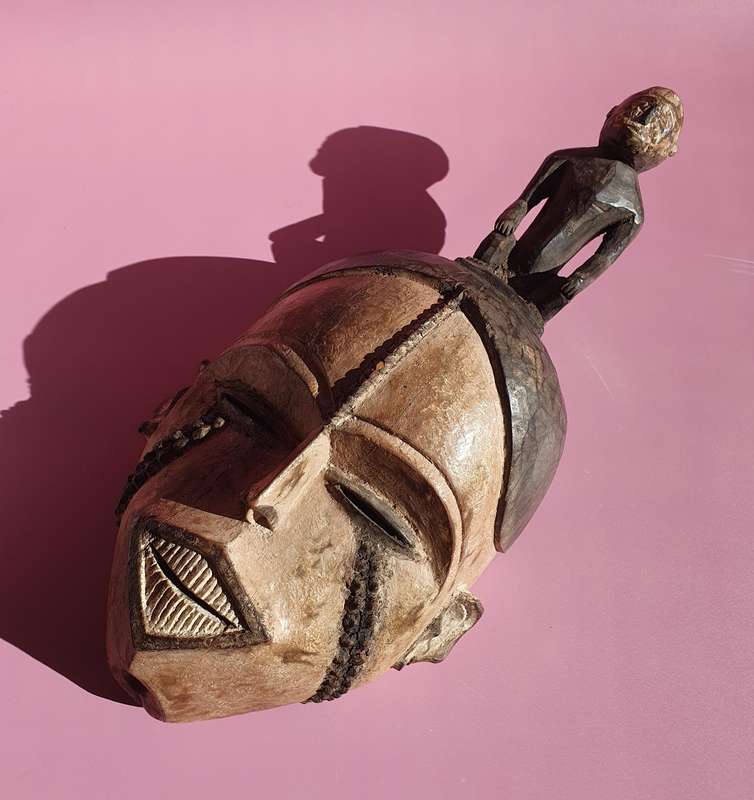 Vintage Congolese Chokwe Bantu Tribal Ancestor Spiritual Mask