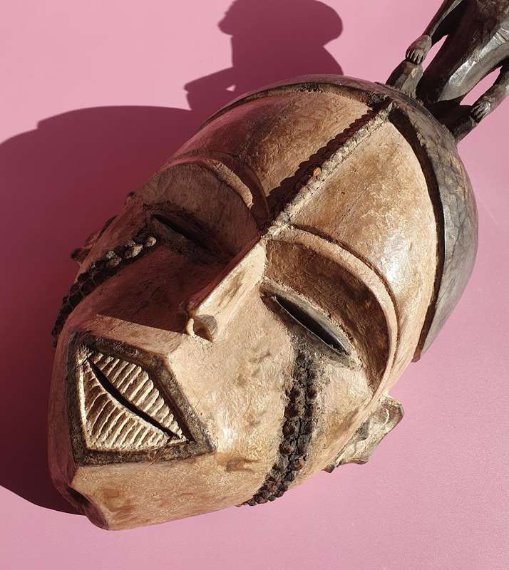 Vintage Congolese Chokwe Bantu Tribal Ancestor Spiritual Mask