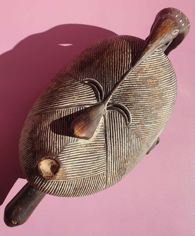 Vintage Congolese Tribal Kifwebe Songye Masculine Spiritual Warrior Mask