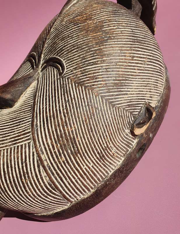 Vintage Congolese Tribal Kifwebe Songye Masculine Spiritual Warrior Mask