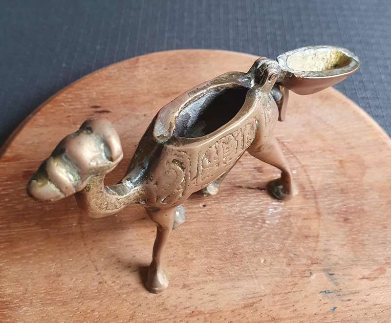 Vintage Solid Brass Egyptian Detailed Camel Ash Tray