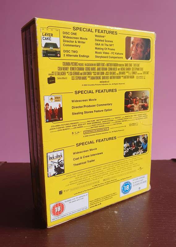 Triple Feature DVD Boxset Layer Cake, Snatch, and Lock, Stock and Two Smoking Barrels ( Complete )