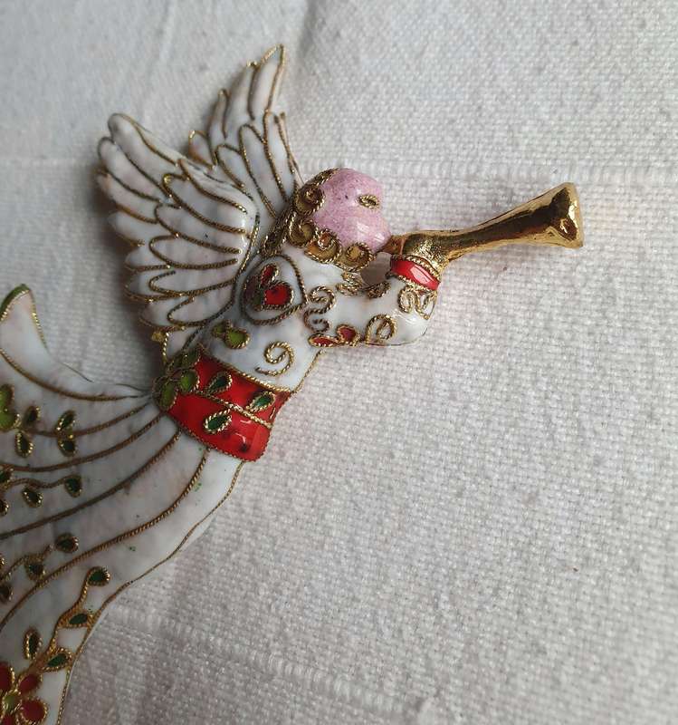 Vintage Cloissone on Enamel Angel Figurine