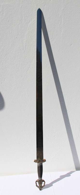 Vintage Long Metal Sword with Detailing