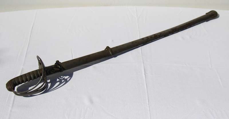 Victorian Rifle Regiment Sword with steel hilt and fish skin grip