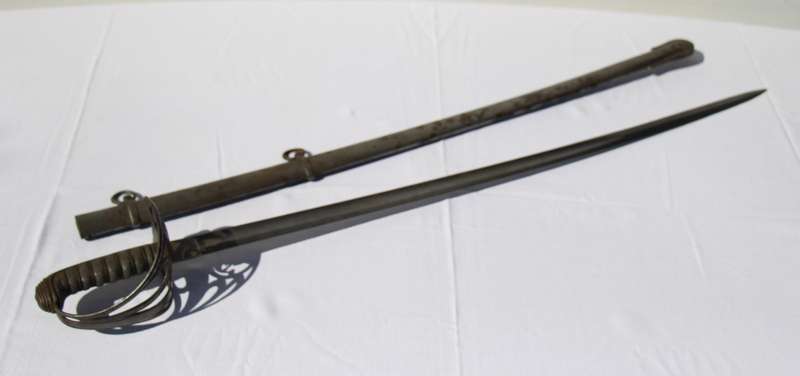 Victorian Rifle Regiment Sword with steel hilt and fish skin grip